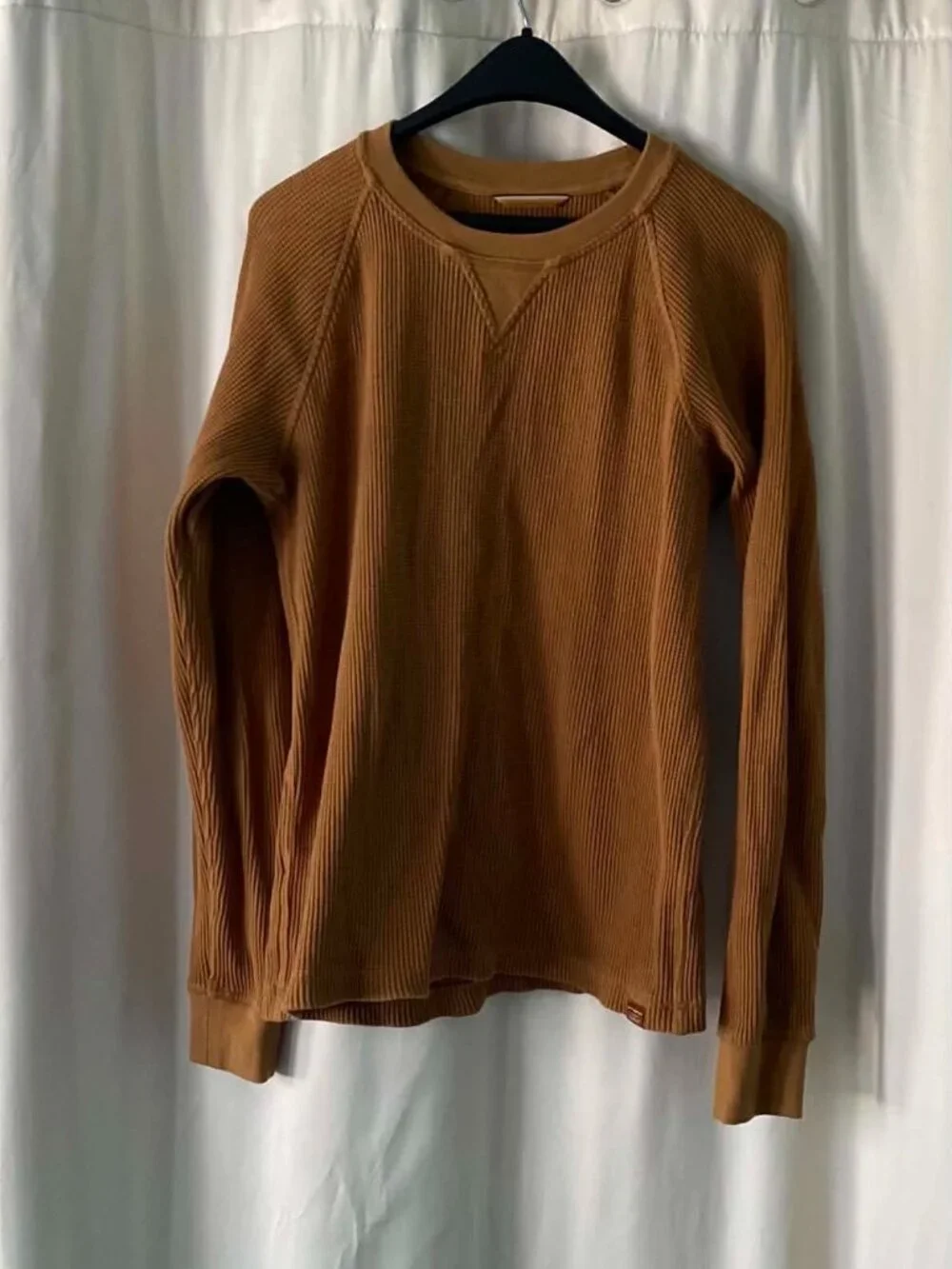 L. L. Bean Signature Waffle Knit Thermal Long Sleeve Men's Medium Brown Slim